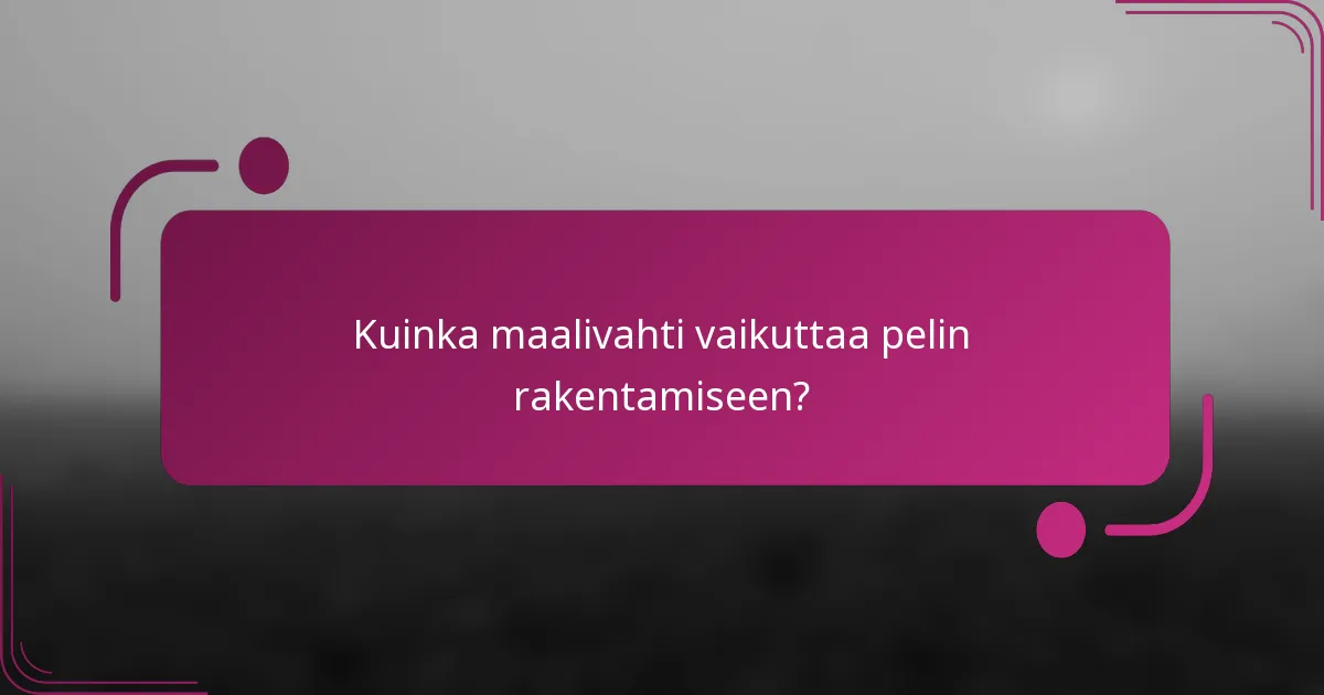 Kuinka maalivahti vaikuttaa pelin rakentamiseen?